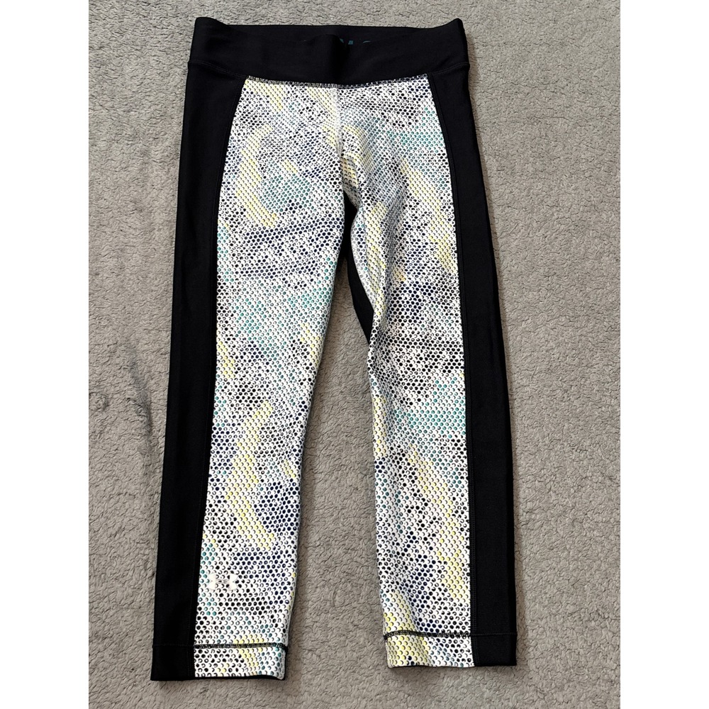 Under Armour HeatGear Compression Leggings Small Multi Color Dot Print Capri